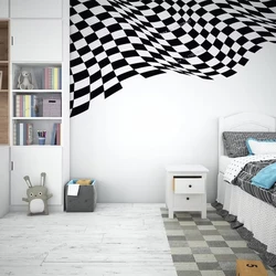 Race Flag Wall Sticker Racer Home Decor Sports Racing Car Checkered Flag Art Mural Boys Kids Room Nursery Finish Flag Stickers
