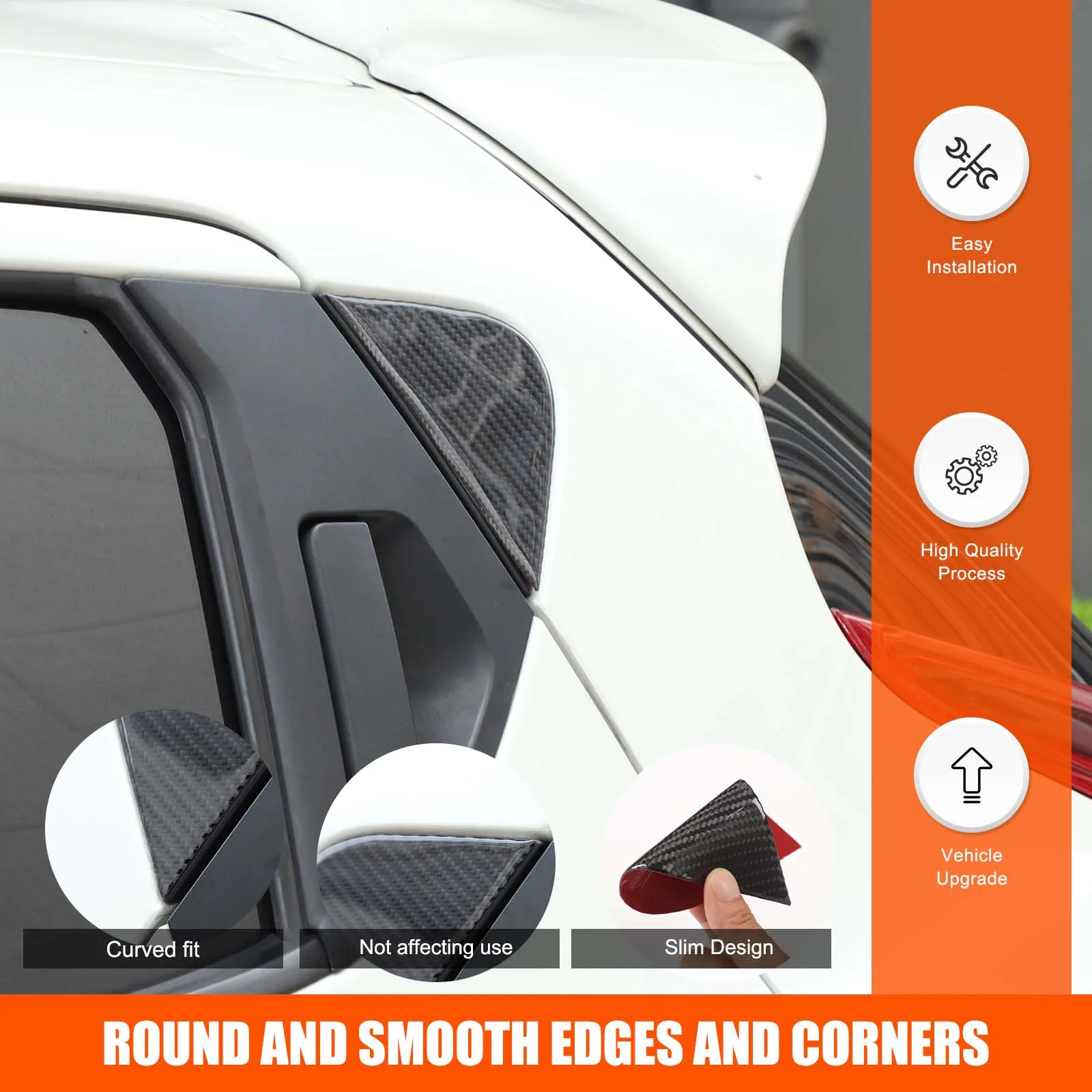 ل 2011-2019 نيسان جوك إنفينيتي ESQ لينة ألياف الكربون نافذة السيارة الخلفية لوحة الكسوة ملصق اكسسوارات السيارات