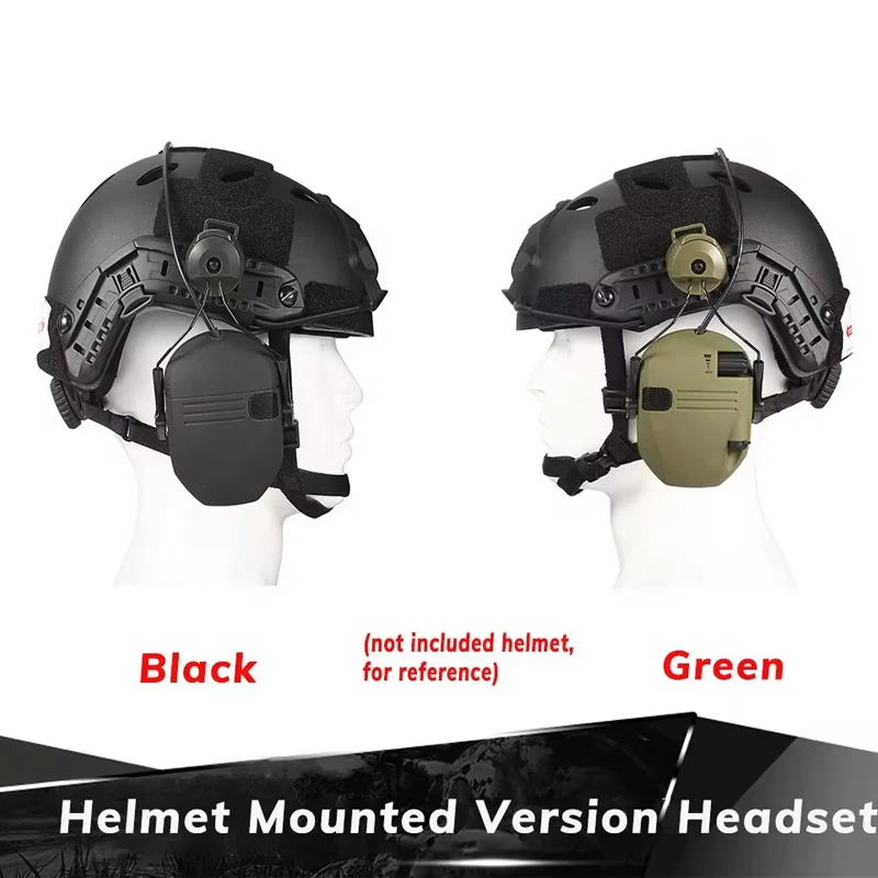 Electronic Shooting Headset Helmet Mounted Version Hunting Pickup and Noise Reduction Tactical Headset Hearing Protection