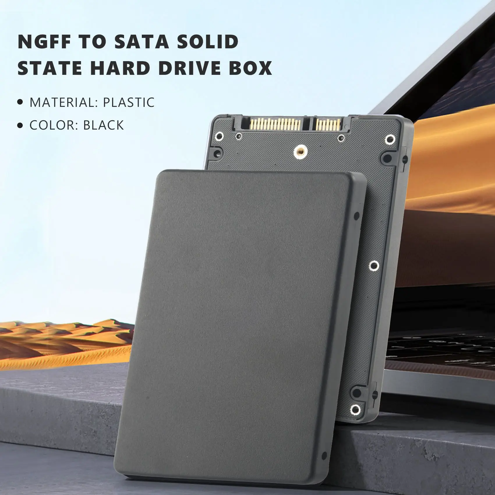 M.2 NGFF (SATA) SSD to 2.5 inch SATA Adapter Card 8mm Thickness Enclosure