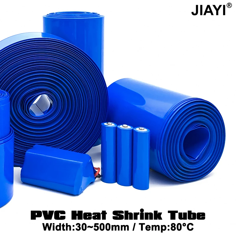 2 Meter PVC Insulated Shrink Tubing Blue Heat Shrink Tube For Production Of 18650 Battery Packs Cable Sleeve Multi Sizes