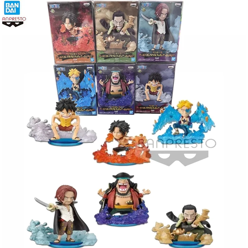 

Original Bandai WC One Piece World Collection Burst Luffy Sand Crocodile Shanks movable anime character model hand toy gift