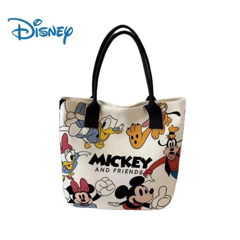

Новинка Disney 2025 года, холщовая сумка с рисунком Минни, женская большая вместительная сумка для ручной стирки, модные дорожные сумки на одно плечо