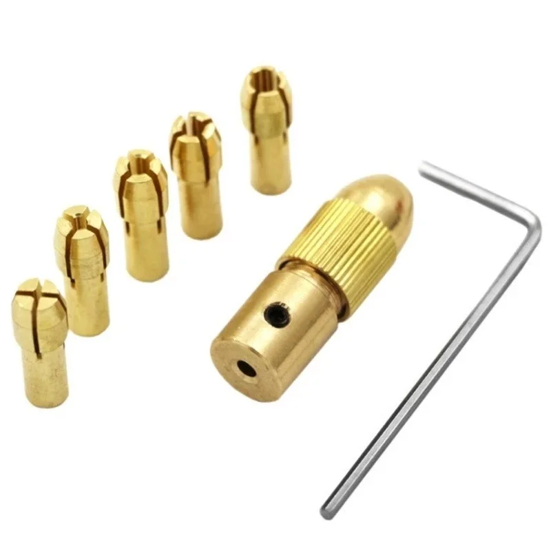 Mini Drill Chuck Collet Set For Electric Motor Shaft Fit Micro Twist Drill Brass Cartridge Rotary Tool Bit Clamping Nut Adapter