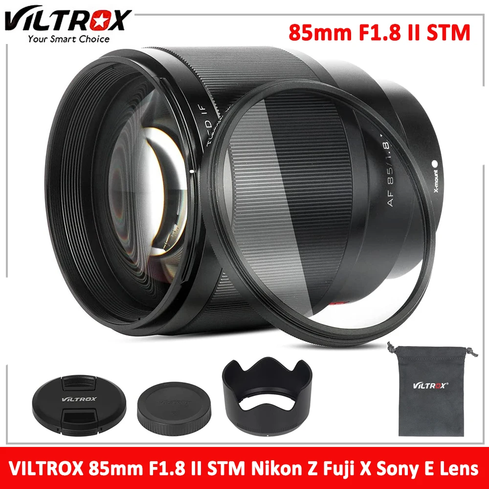 

VILTROX 85mm II F1.8 STM Nikon Z Fuji X Sony E Lens Full Frame Portrait Auto Focus Lens for Fujifilm X Nikon Mount Camera Lense