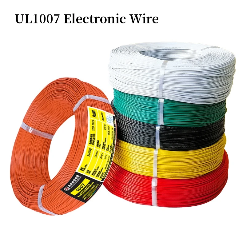 5M/10M UL1007 PVC Insulated 30AWG-16AWG 1007 Electronic Cable LED Lamp Lighting Tinned Copper Wire