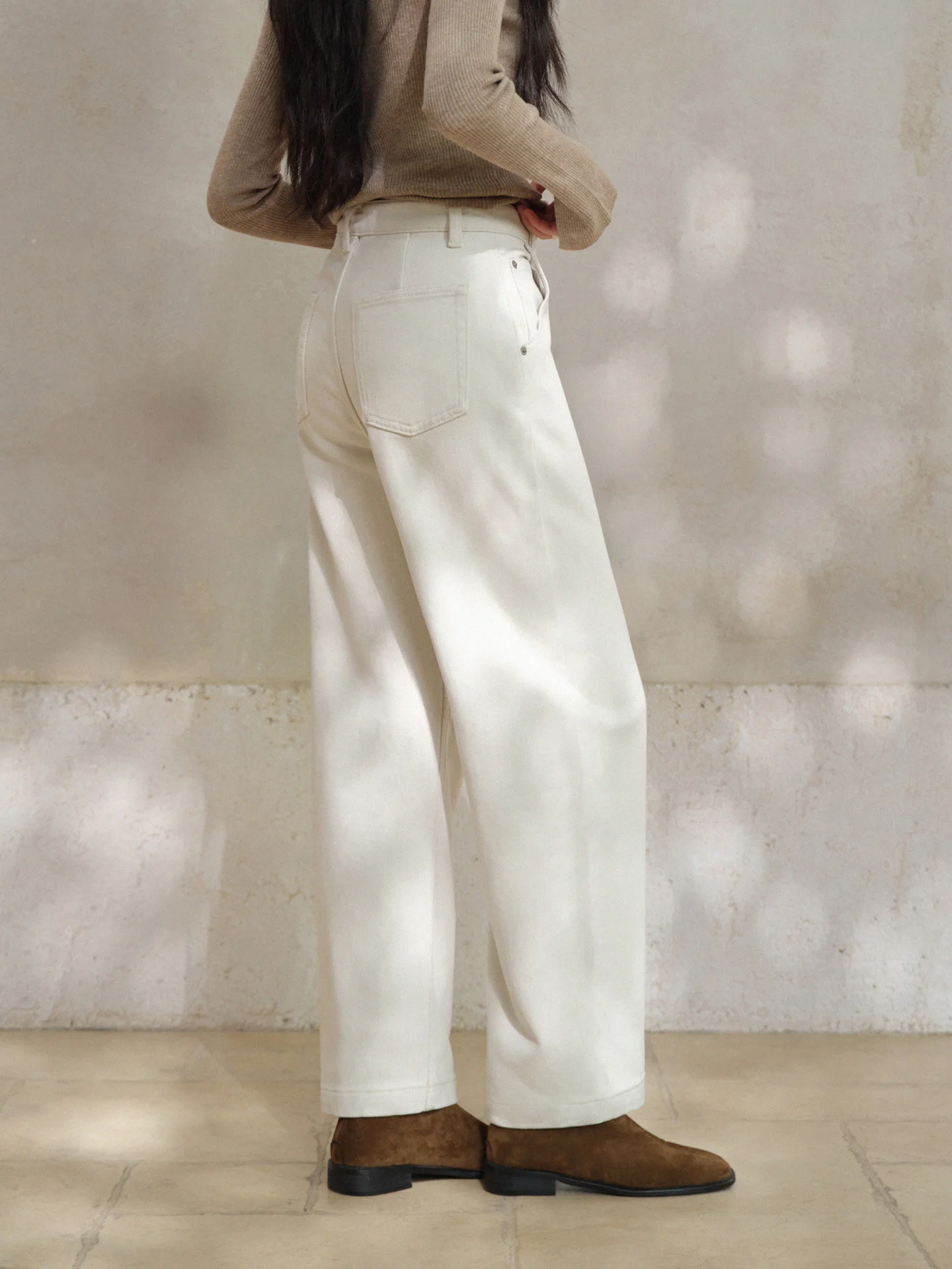 Fleece-gefütterte Denim-Hosen für Damen, warm, locker, gerade Passform, Jeans für Damen, weich, schlankmachend, Winter-Freizeithose, täglich, bequeme Outfits