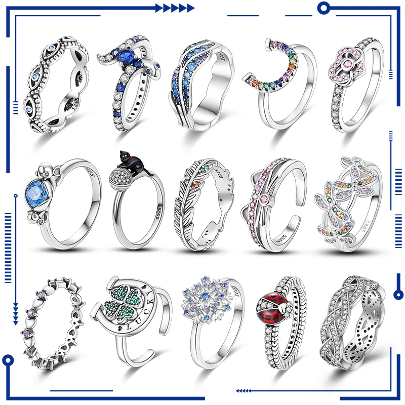 

925 Sterling Silver Women's CZ Set Zircon Rings Engagement Party Gifts Women 925 Silver Ring Fine Jewelry Anniversary 2022 New