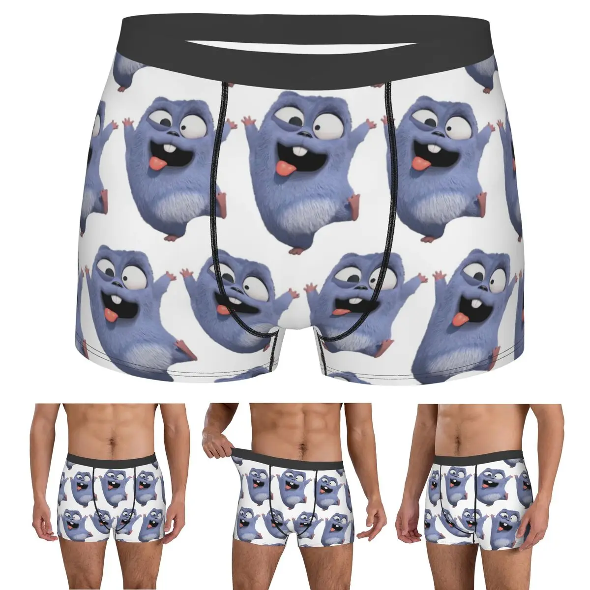 Boxer Underpants Shorts Happy Lemmings Tabodi And Grizzy Panties Men's Breathable Underwear for Homme Man Boyfriend Gift