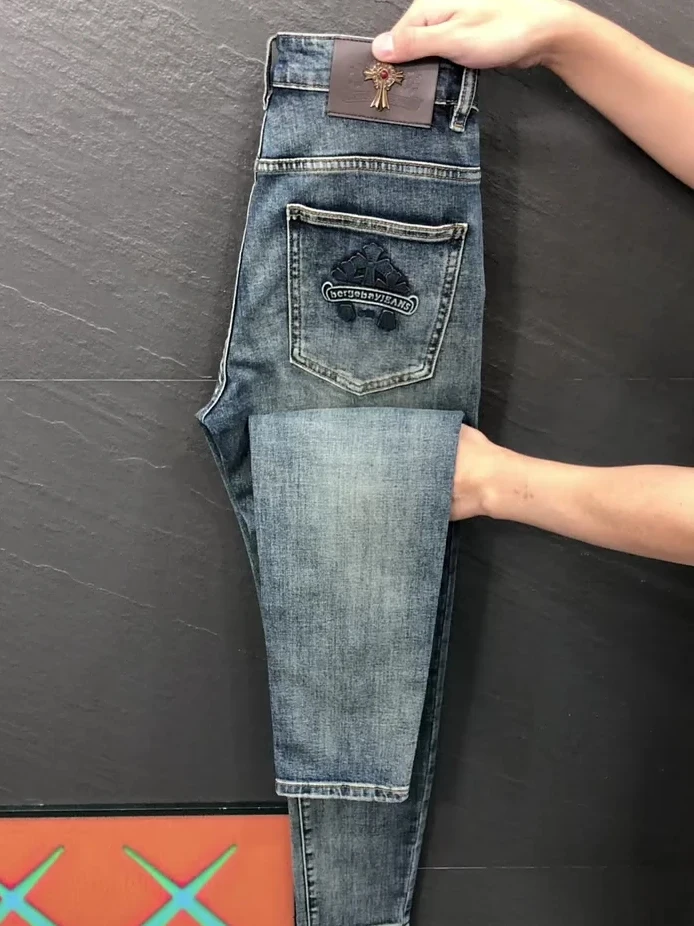 

High-Quali Faionable Men's Jeans Spring Autumn New Arrival Versatile Sli Trendy Mid-Waist Slim Fit Stand Edition