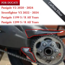 For DUCATI Panigale V2 1199 1299 / Streetfighter Carbon Fiber Upper Lower Chain Guard Protection Cover Accessories Fairing Kit