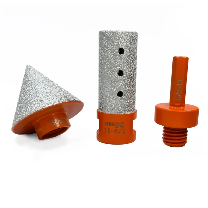 2024 New Tile Chamfering Set, 3Pcs Cone Bit with Adapters for Stone Beveling and Ceramic Trimming and Hole