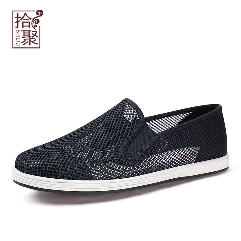 Zomer Vechtsporten Schoenen Voor Mannen Zwart Mesh Ademende Tai Chi Schoenen Heren Designer Wushu Schoen Man Comfortabele Vechtsport Schoen