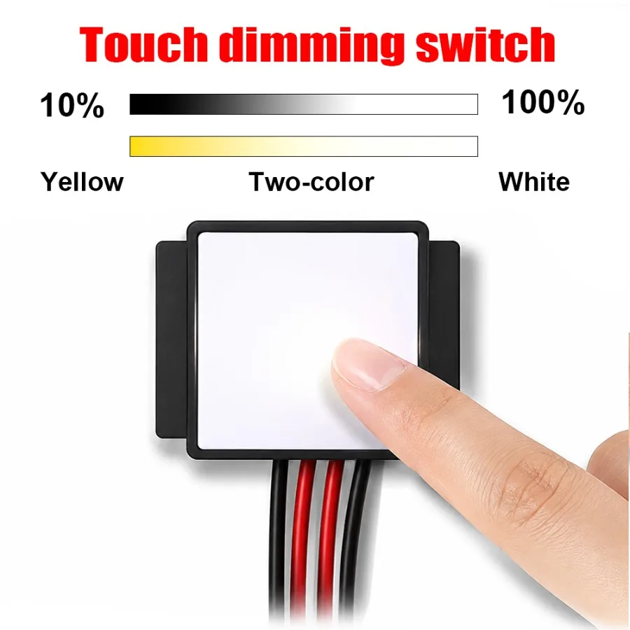 6 Styles Tricolor Touch Mirror Switch Electrodeless Dimming Adjustable DC12V 24V Makeup Switch Dressing Table Cabinet Parts