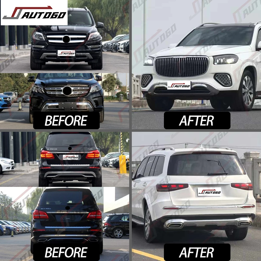 Auto Modification Conversion Body Kit for Mercedes-Benz X166 GL GLS 2013-2019 Upgrade to 2024 Maybach Front Rear Bumper Assembly