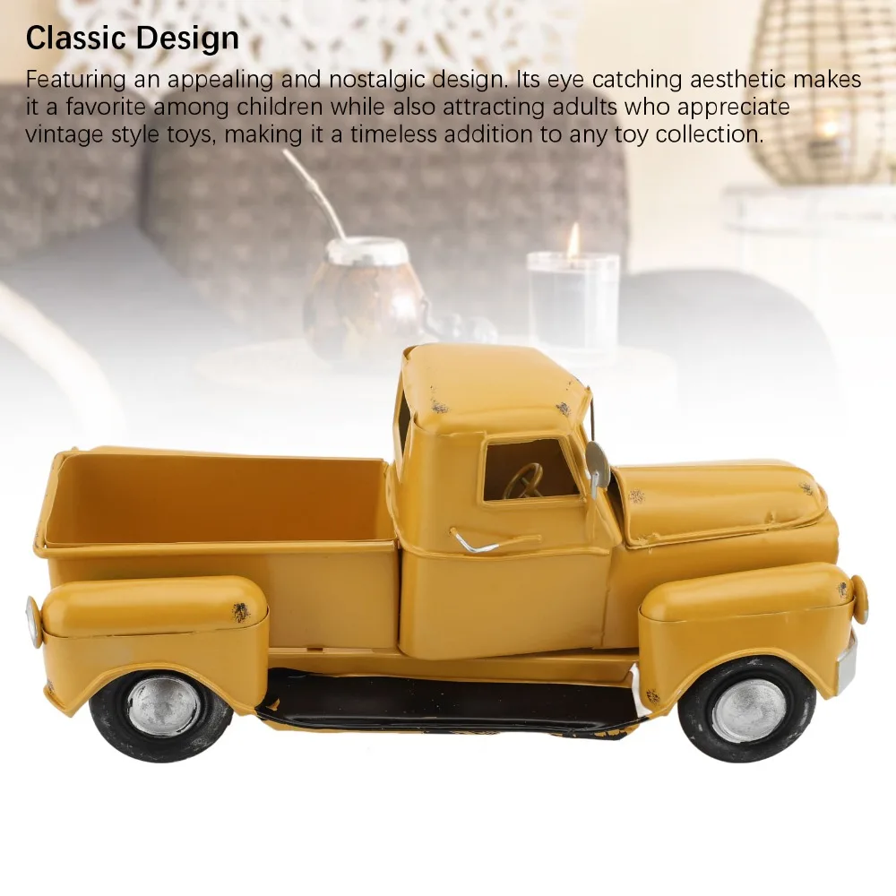 Collectible Vehicles Iron Pickup Truck Model Vintage Tabletop Pickup Truck Farmhouse Truck Decor Office Decoration