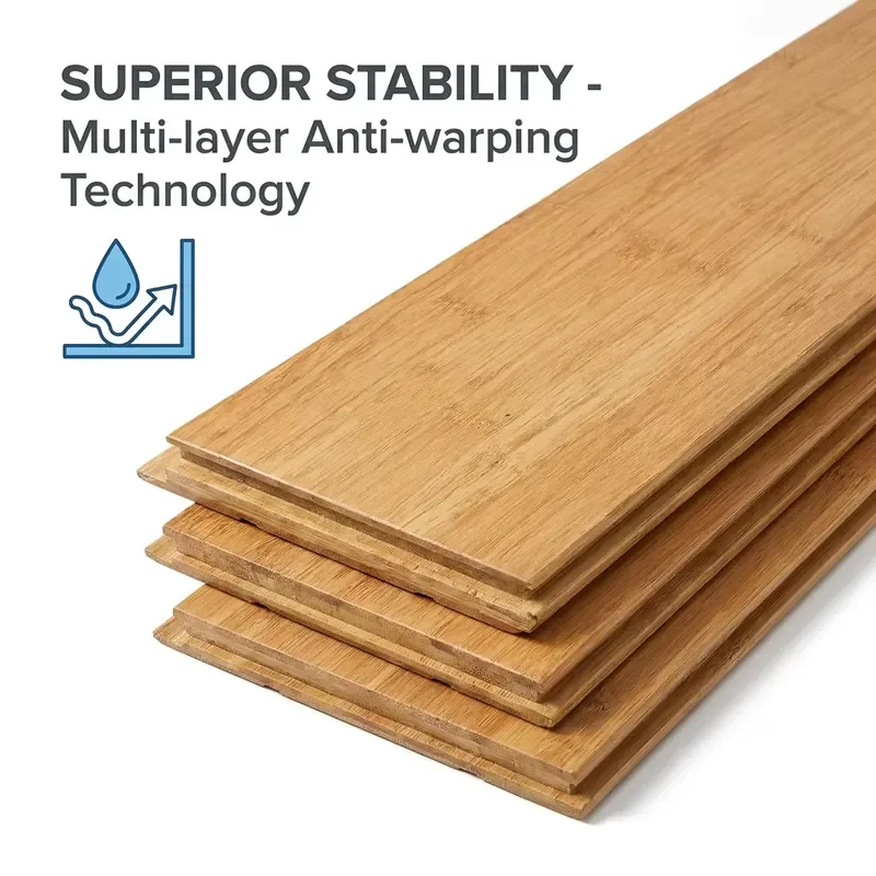 Carbonized Bamboo Floor Click System FSC Certified Interior Bamboo Wood Flooring for Easy Installation and Modern House