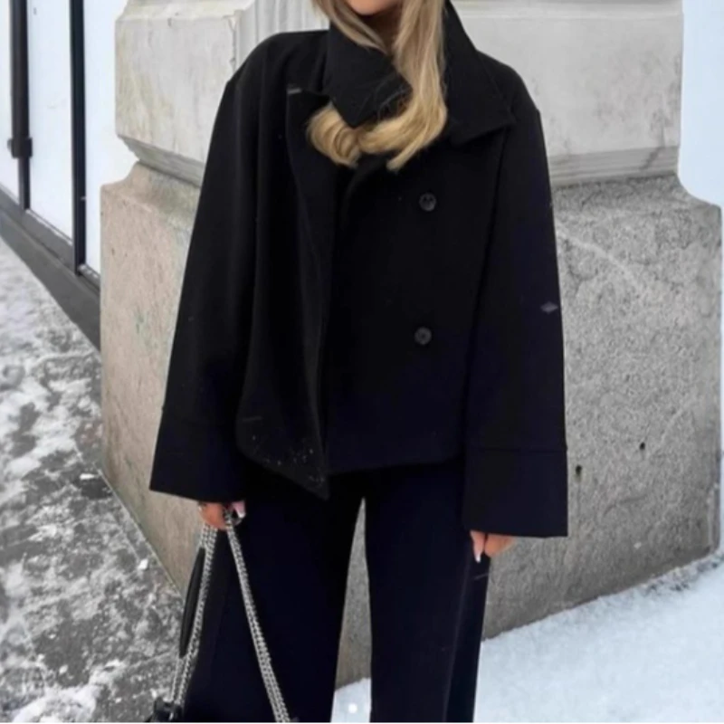 

2025 Autumn and Winter New Long-sleeved Stand-up Collar Short Breasted Nizi Fashion and Thin Women's Jacket Women's Clothing