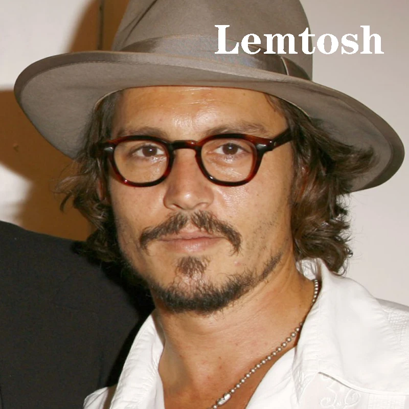 

Optical Eyeglasses Frame Men Women Johnny Depp LEMTOSH Vintage Glasses Computer Acetate Spectacle Frame For Male Clear Lens