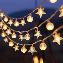 Bateria USB LED String Lights, Fairy Ball Lights, Outdoor Camping Cadeia, Festival, Feriado, Decoração, 80 LEDs, 10m