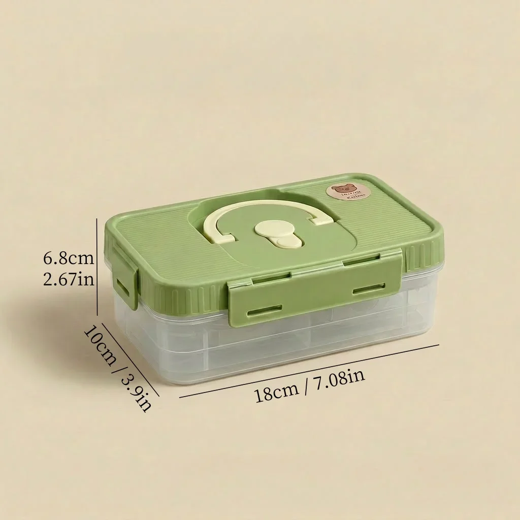 Stapelbare eierdoos, koelkastorganizer, transparante plastic voedselcontainers met deksels, draagbare keukenaccessoires voor de koelkast.