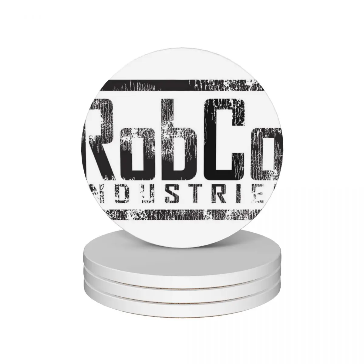 

RobCo Logo (Black) Ceramic Coasters (Set of 4) personalize animal Tea cups cup holder Coasters