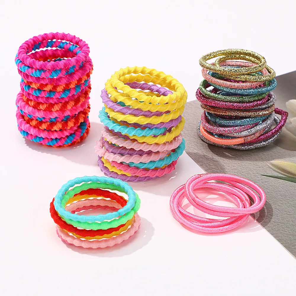 جديد 100 قطعة العصابات الشعر فتاة لون الحلوى شريط مطاطي مرن رباط شعر الأطفال الطفل عقال Scrunchie إكسسوارات الشعر