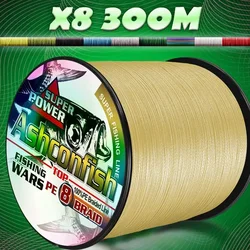 Ashconfish 8 Strands 300M Braided Fishing Line 8 Thread Cord Fishing Rope 8 Braid PE Multifilament Fishing Line Winter 6LB-300LB