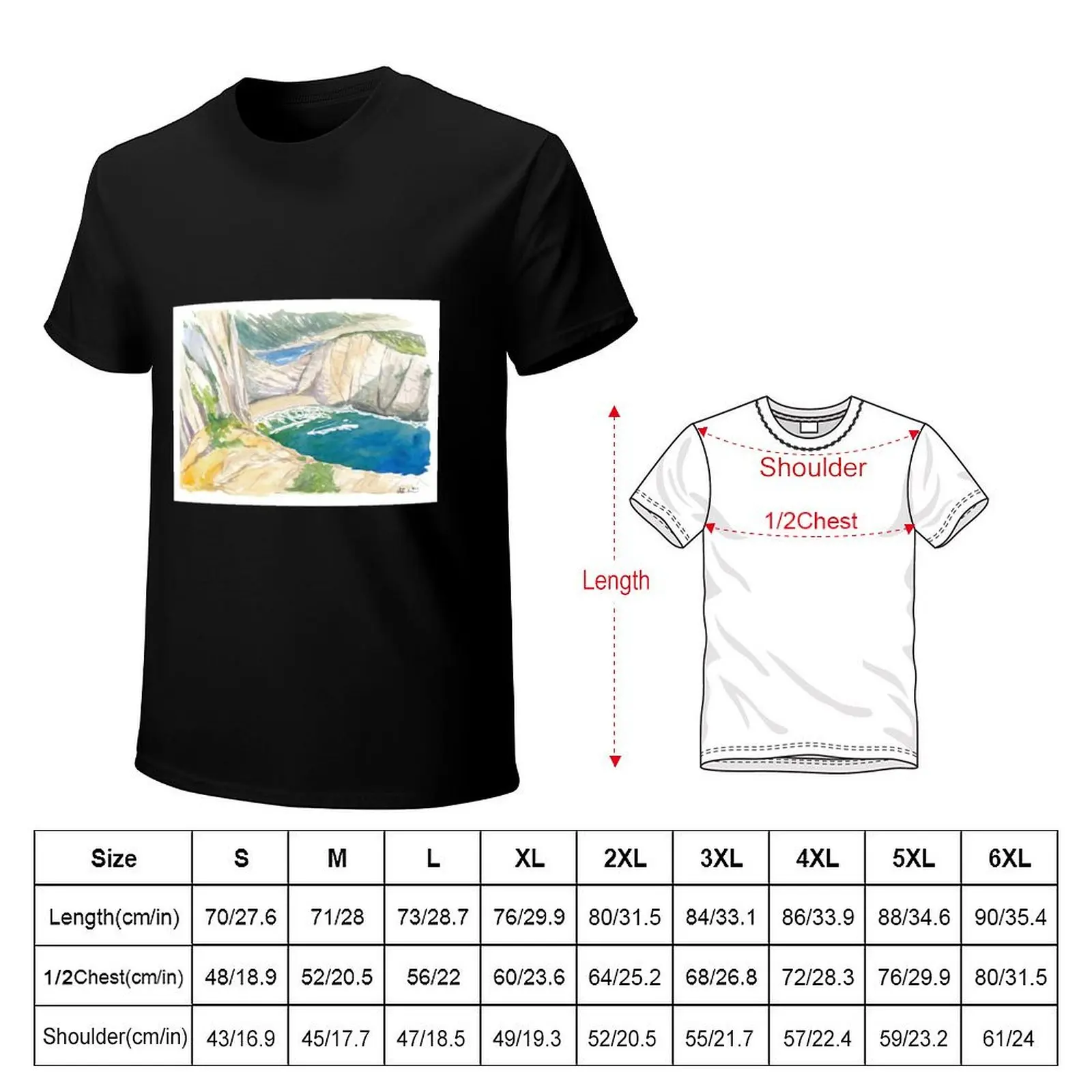 Zakynthos Greece Blue Turquoise Dreams at Navagio Shipwreck Beach T-Shirt Plus Size Basic Short Sleeve Top