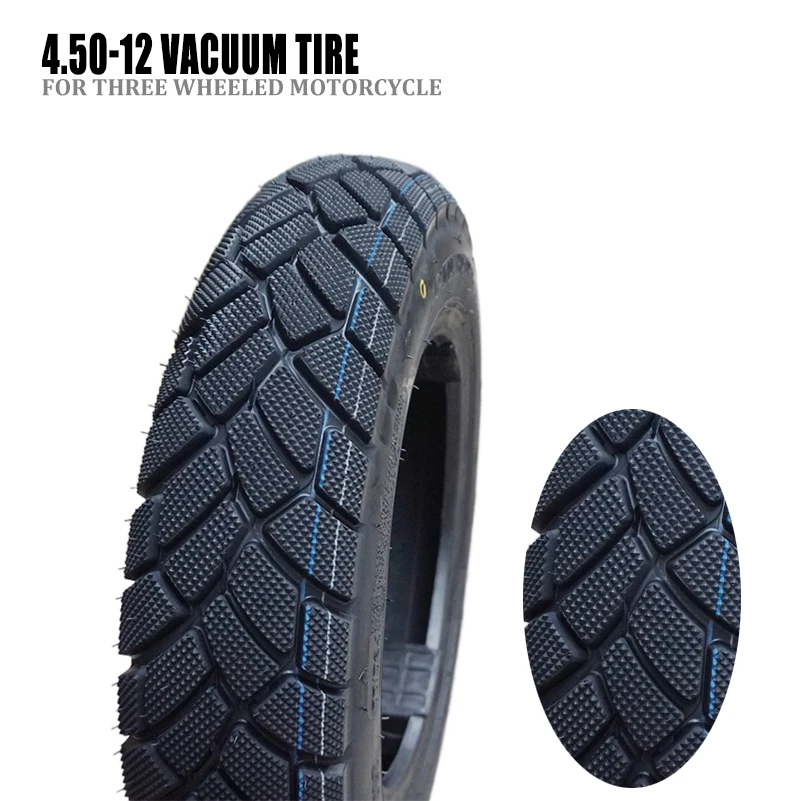 4.50-12 anti-skid wear-resistant vacuum tires for silver steel large/small mini side tricycles