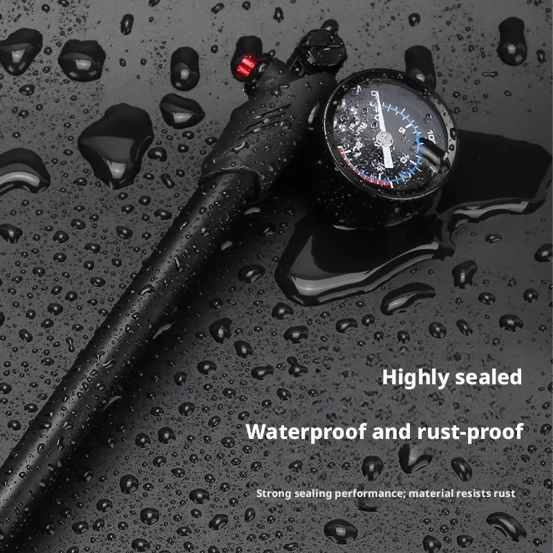 High Pressure Bike Shock Pump Aluminum Alloy Bicycle Suspension Fork Pump with Gauge Valve for Moto Bike Cycling US FR Universal