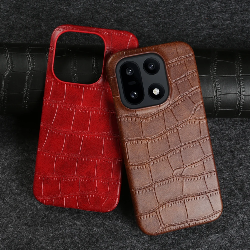 Crocodile Leather Case for OnePlus 15R 15 13S 13T 13 13R 12 12R 11 11R 10R 10T 10 9 8 7 Pro 7T 8T Phone Cases Hard PC Back Cover