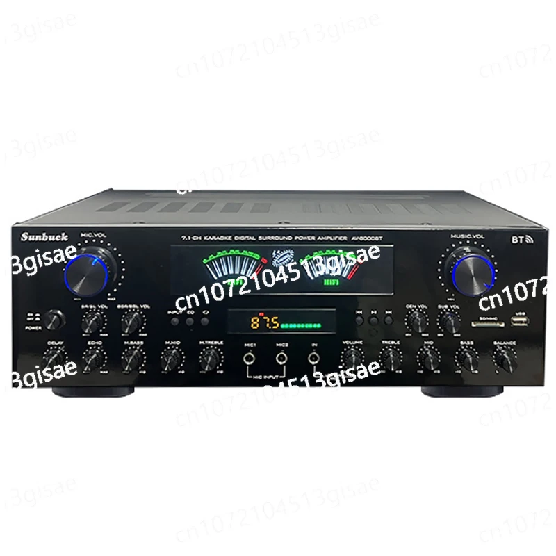 

7.1 Channel 1200W High-Power Bluetooth HiFi AV Amplifier for Home KTV Subwoofer Power Amplifier for Home Cinema