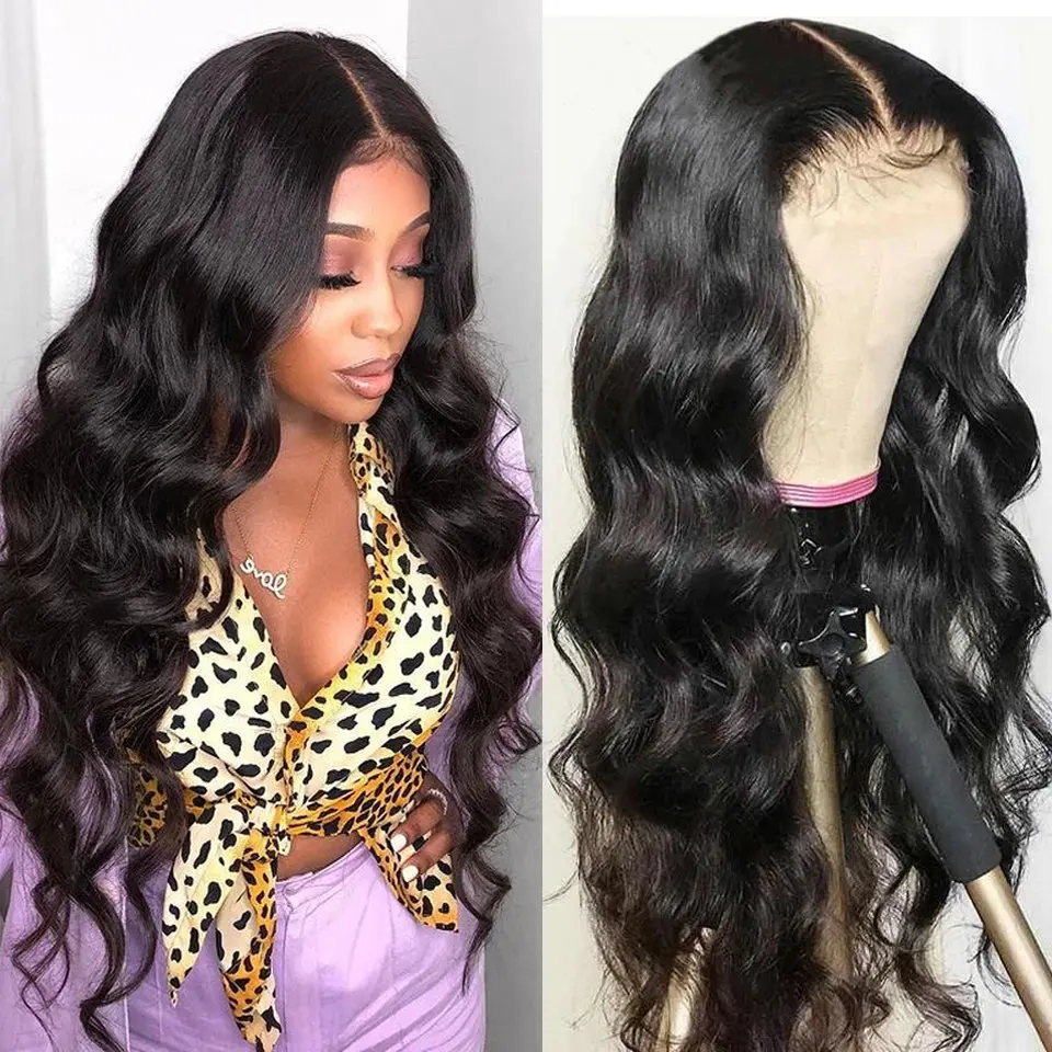 Rosabeauty 13X6 HD Transparent Body Wave Lace Frontal Wig Front Human Hair Wig Water Wave 250% For Women Preplucked For Women