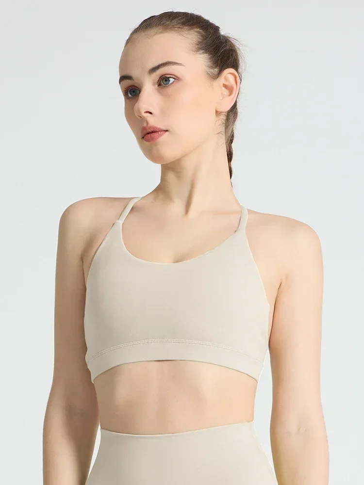 Fashion Beautiful back Sports Bra Sexy Triangle Cross Shockproof Slim Yoga Vest Comfort Breathable Training Running Tank Top
