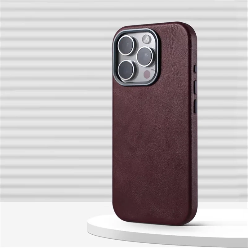 Luxuriöse Business-Lederhülle mit Magnetverschluss für iPhone 13 14 15 16 17 18 Pro Max, kompatibel mit MagSafe, kabelloses Laden, stoßfeste Schutzhülle – Detail 11