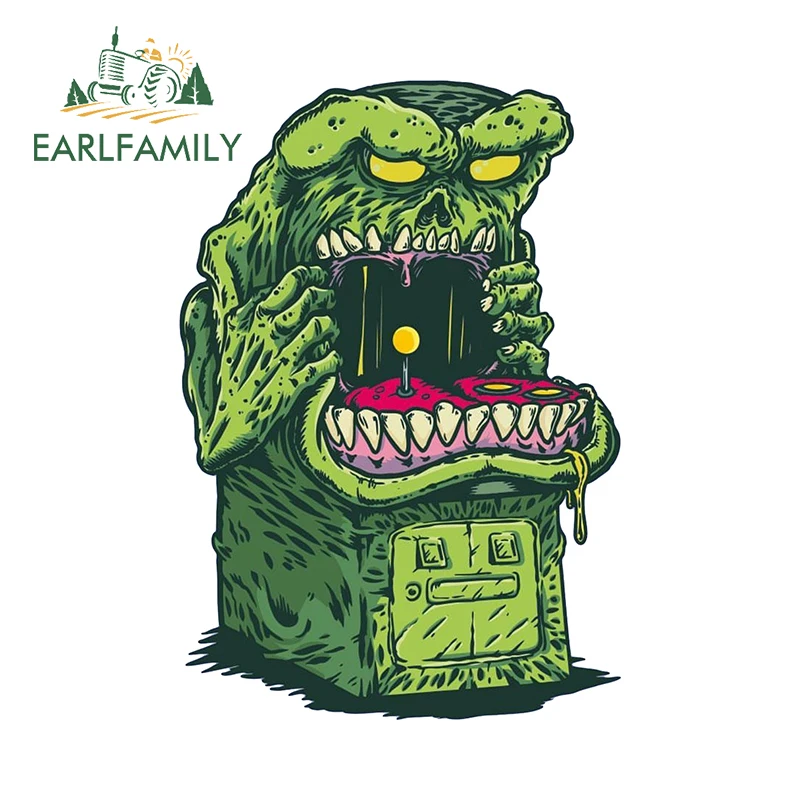 EARLFAMILY Horror Monsters Game Arcade Car Sticker Cartoon Car Styling Game Machine Decal Helmet Toolbox Refrigerator Decoration