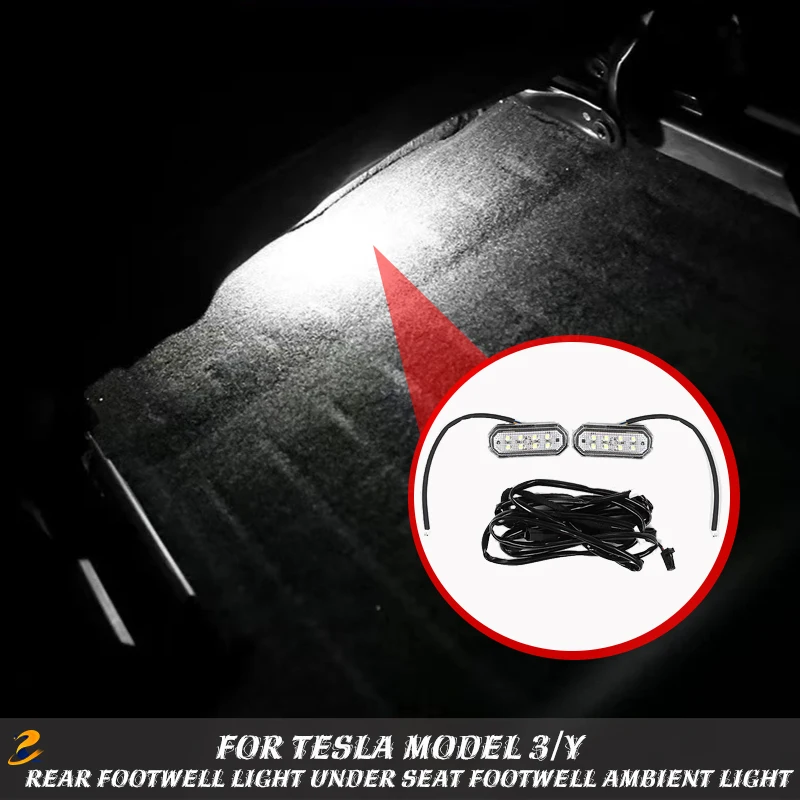 For TESLA Tesla Model 3/Y Rear Footwell Light Under Seat Footwell Ambient Light TESLA Tesla Model 3 Y Accessories 2020-2022 2023