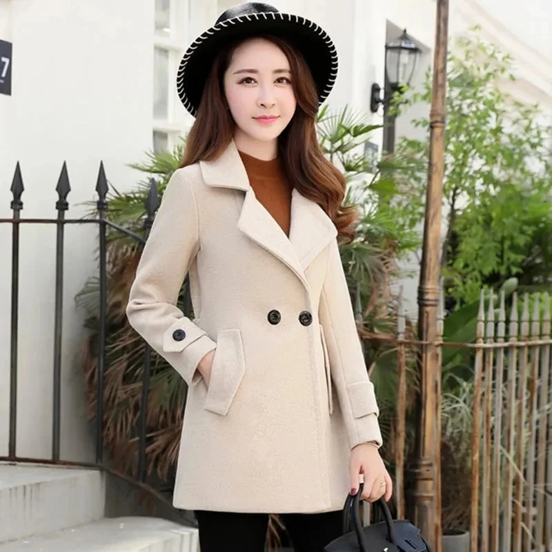 Woolen Coat Female Clothes 2023 Spring And Autumn New Fashion Temperament Solid Color Slim Short Wool Jacket Women Tide H3028