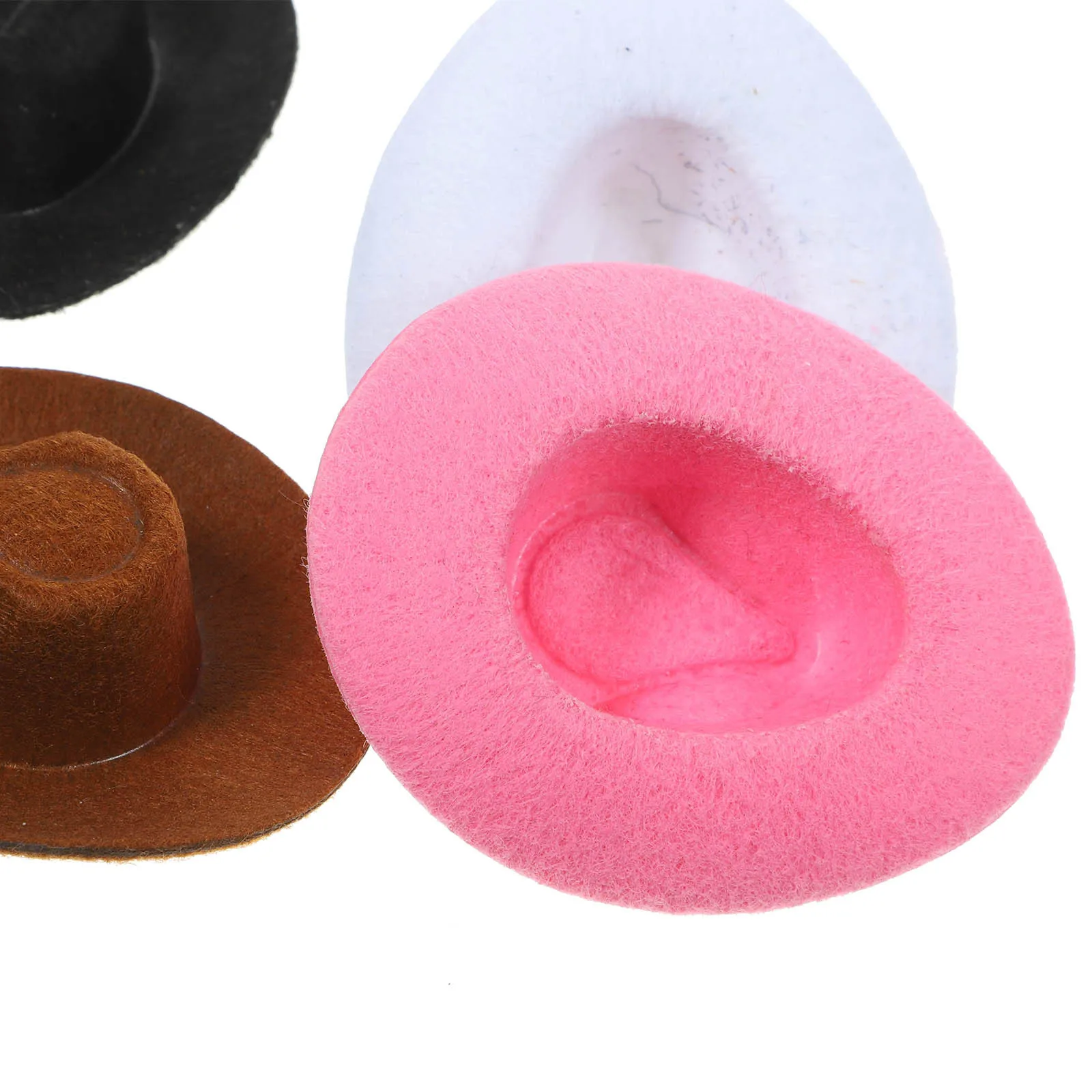 4pcs Mini Cowgirl Hats For Tiny Nonwovens Miniature Hat Ornaments Reusable Small Hats Craft Diy Accessories Party Decorations