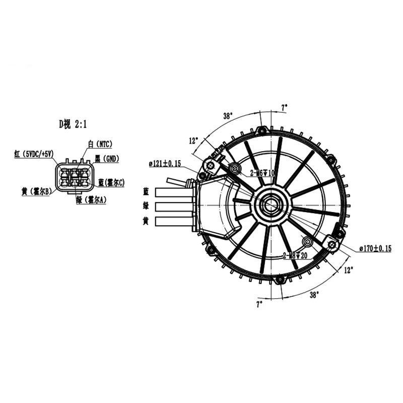 QSMOTOR 165 50H 10KW Mid-drive PMSM Motor For Electric Moped Dirt Bike