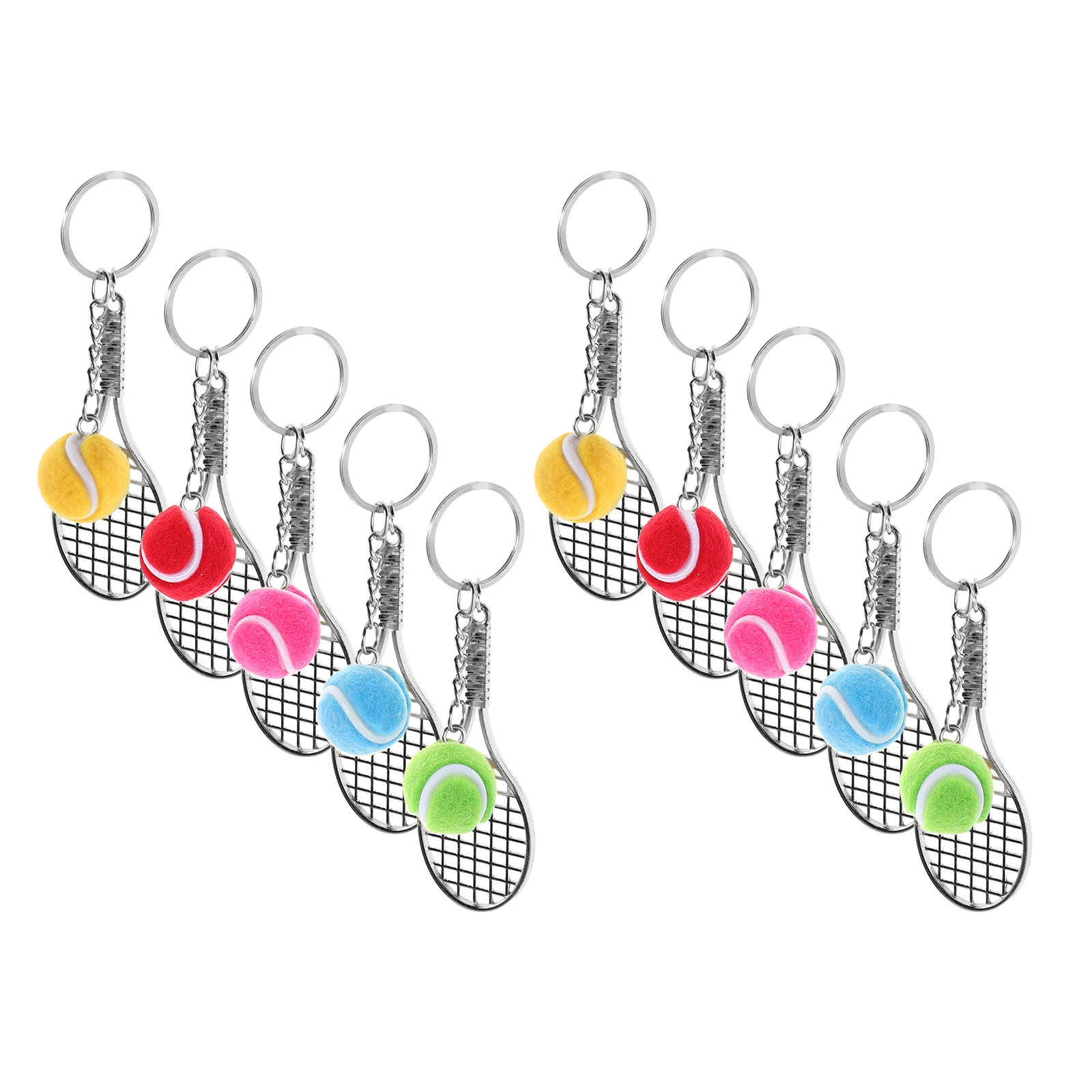 

10pcs Racket Keychain Mini Sport Key Ring For Adults Fans Portable Charm Party Favors Carnival Goodie Bag School Team