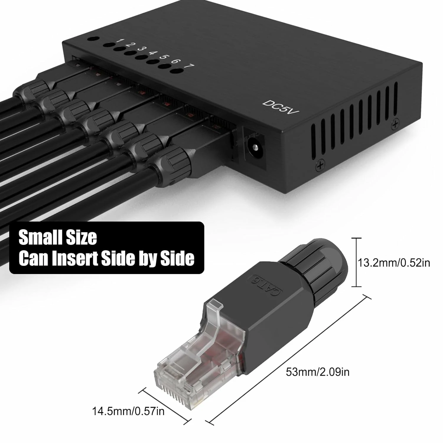 Woeowツール-無料のrj45コネクタ,フィールド終了プラグ,金メッキ,モジュラータータイプ,cat6a,cat6