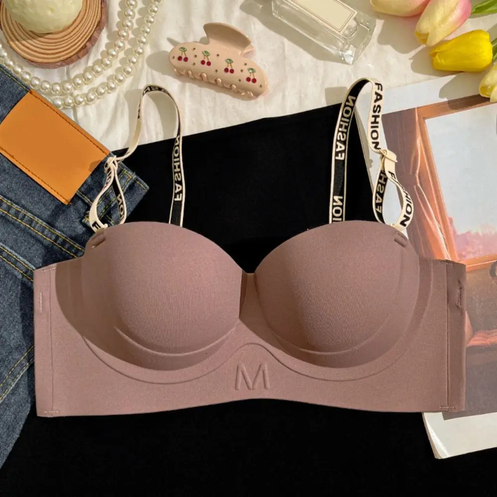 Reggiseno a V profondo senza fili con lettera dolce Reggiseno antiurto aderente per donna Reggiseni sportivi senza cuciture regolabili senza tracce