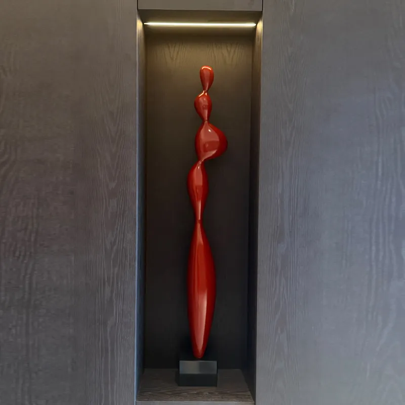 Modern light luxury slender niche ornament model house high-end living room porch floor thin and tall simple sculpture