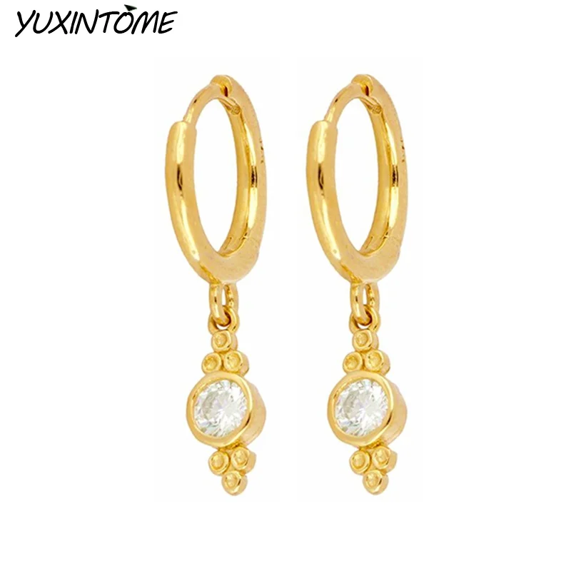 Pendientes de plata de ley 925 para mujer, aretes minimalistas de oro de 24K, aros pequeños de caramelo, joyería de moda, accesorios para las orejas