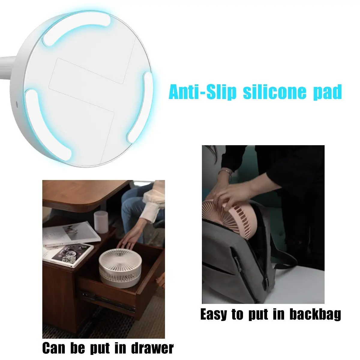 Type-C Rechargeable Portable Folding Remote Control Fan Standing Cooling Telescopic Foldable Electric Fan