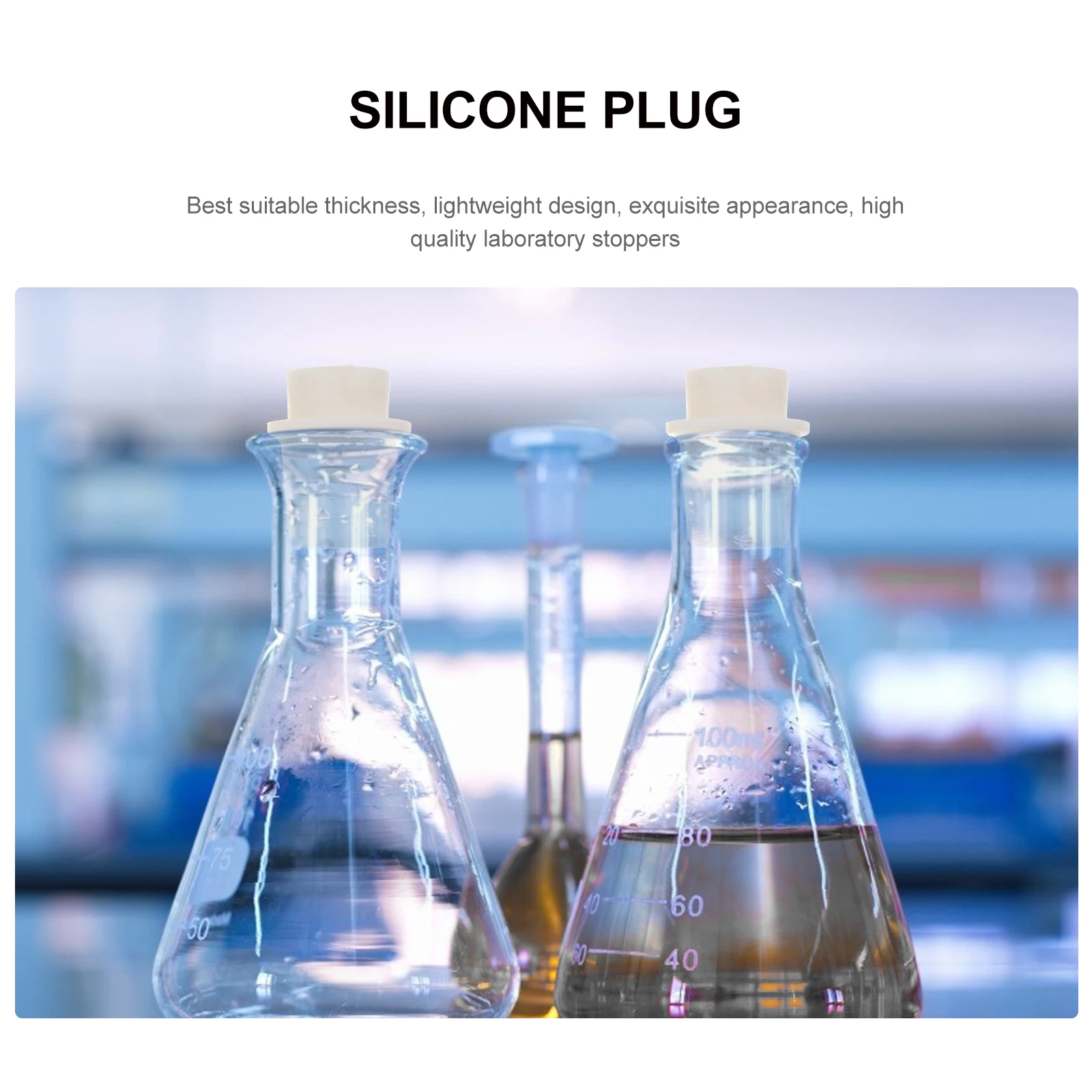 

5 pcs Silicone Bottle Stoppers Sealing Plugs Lab Flask Test Tube Round Tapered Heat Resistant Wine Oil Closure Stopper