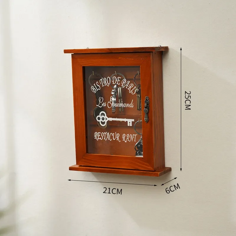 กล่องเก็บกุญแจไม้เนื้อแข็งที่แขวนผนังประตูห้องนั่งเล่นตกแต่งบ้านสุดสร้างสรรค์กล่องเก็บกุญแจ
