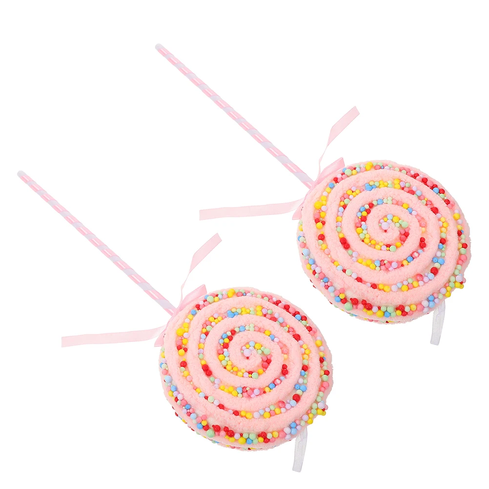 2pcs Lollipop Props Candy Toys Simulation Decorations Fake Models Apparel Large Lollipop Decorations Photo Props Unique Design